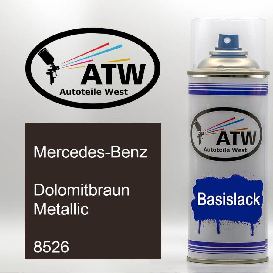 Mercedes-Benz, Dolomitbraun Metallic, 8526: 400ml Sprühdose, von ATW Autoteile West.